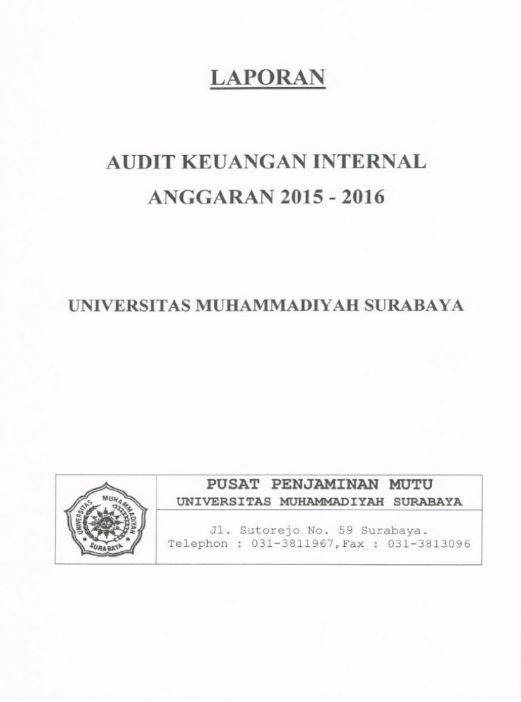 Laporan Lpm Spi Um Laporan Hasil Audit Keuangan Internal Anggaran 2015 2016 Fkip Pasc Ft Pdf Document